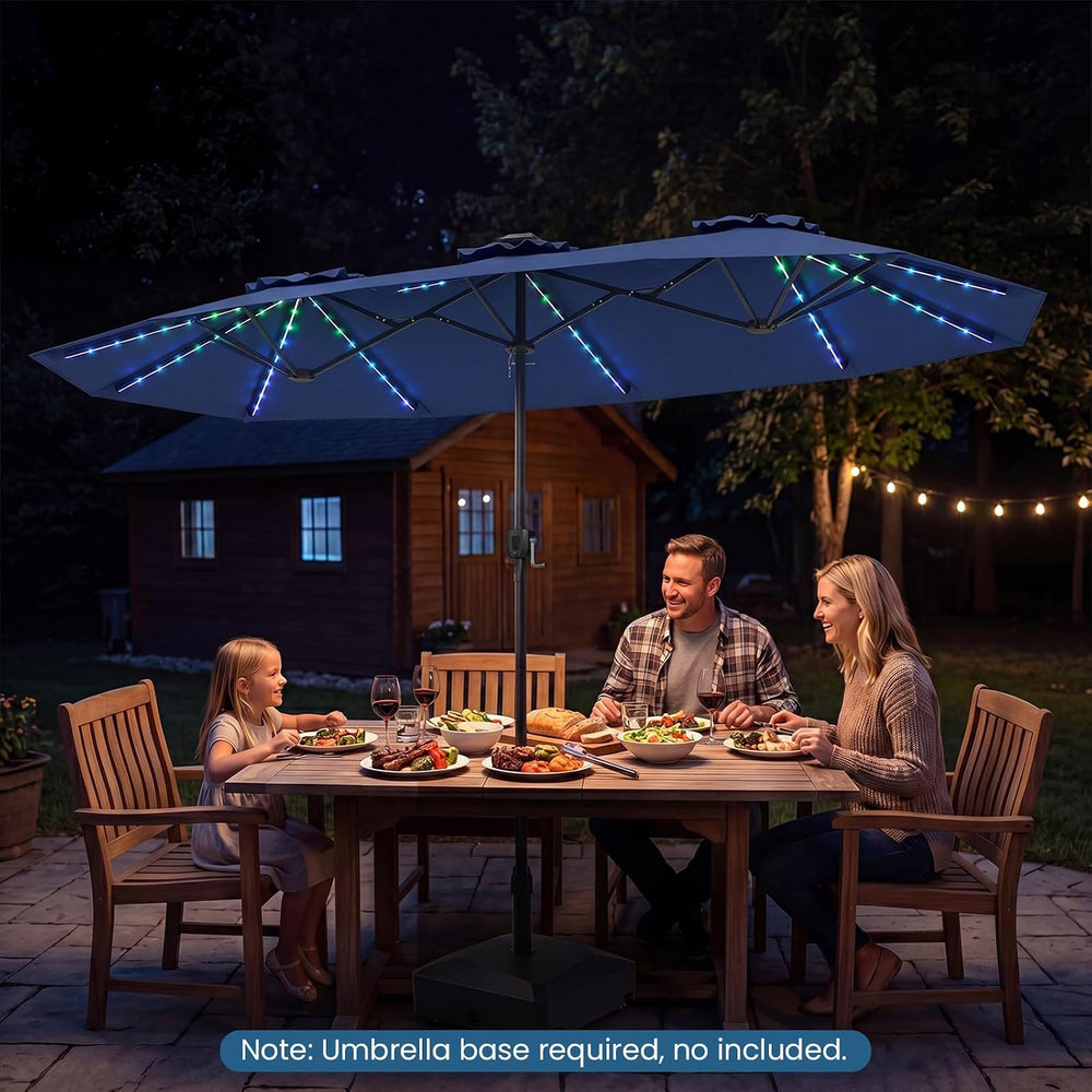 Tangkula 13 FT Patio Umbrella with Solar Lights