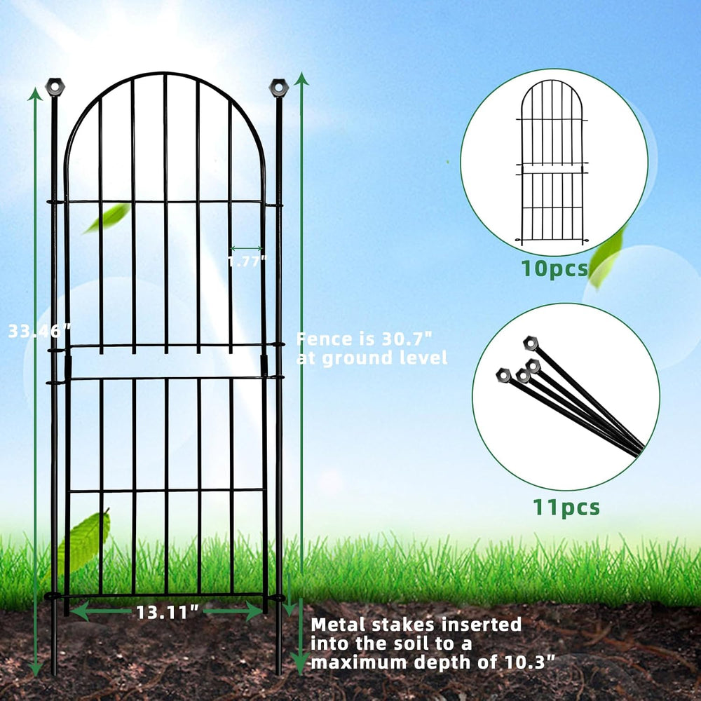 Decorative Garden Fence, 31in (H) x 10ft(L) No Dig Fence
