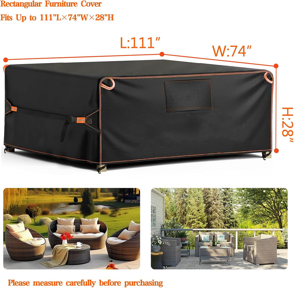 Outdoor Sofa Covers Waterproof, Rectangular Patio Table Chair Sofa Set Cover,...