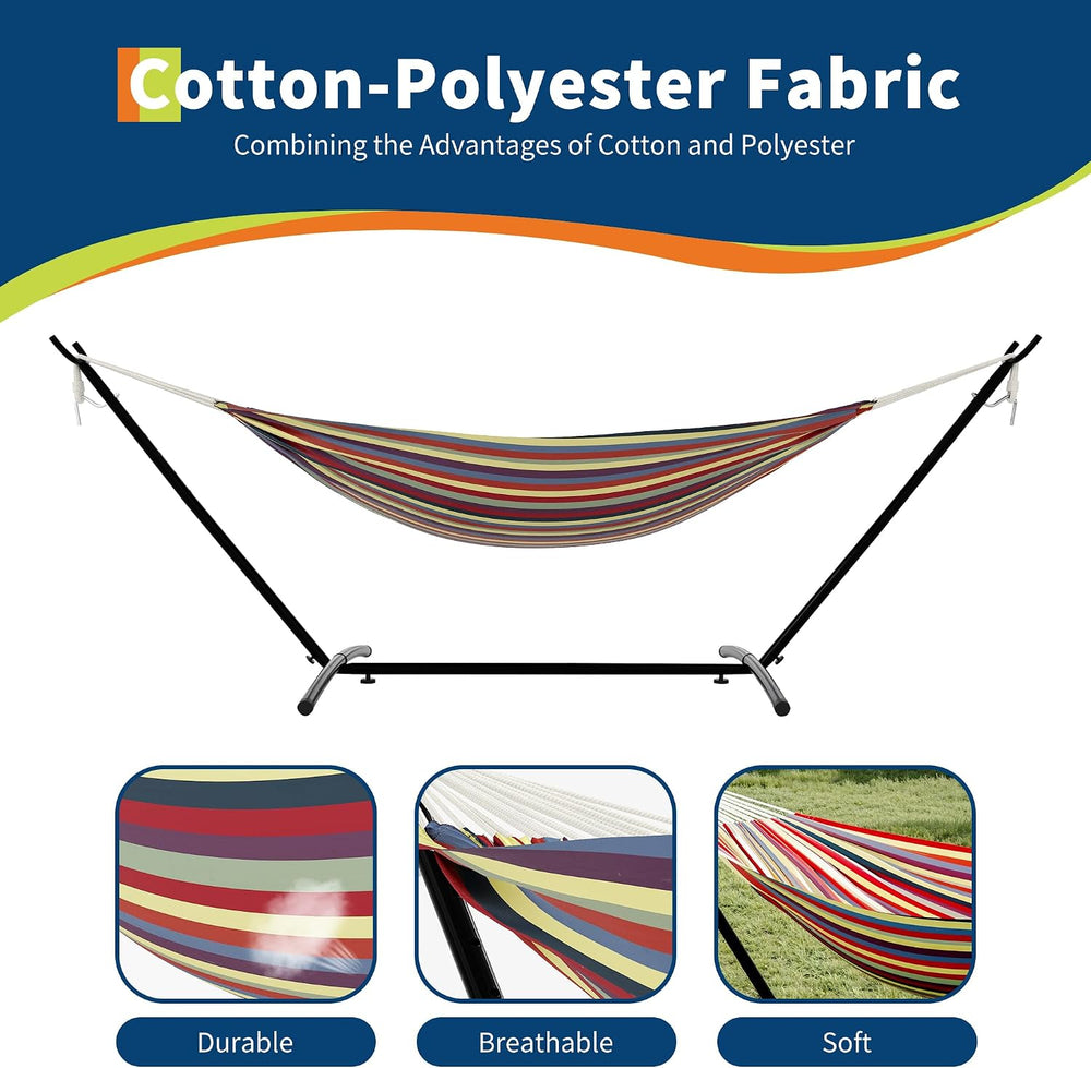GarveeLife Instant-Setup 2-Person Hammock with Reinforced Steel Frame – Porta...