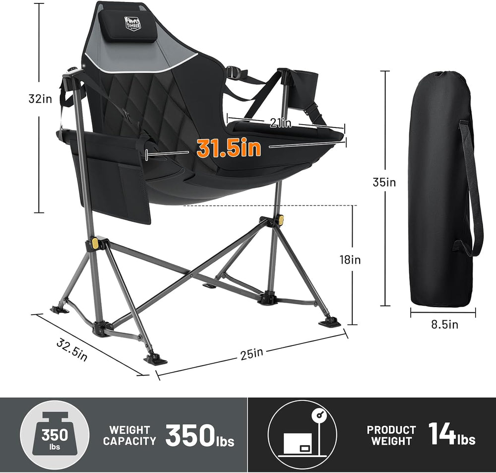 TIMBER RIDGE Hammock Camping Chair, Portable Oversized Swinging Camp Chairs