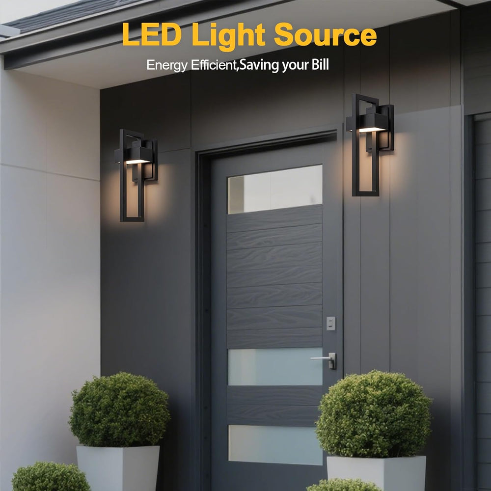 2-Pack Modern Outdoor Wall Lights, 15W LED Exterior Lighting