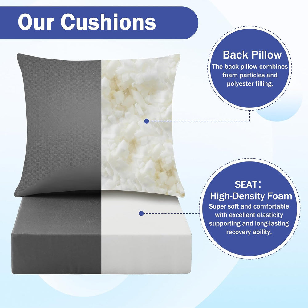 IASEAHK Outdoor Seat Cushion Set, Waterproof & Fade Resistant Patio Chair...