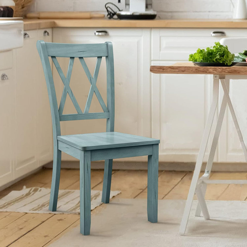 GIANTEX Set of 4 Dining Chairs, Rubber Wood Dining Room Chair, Farmhouse Dini...