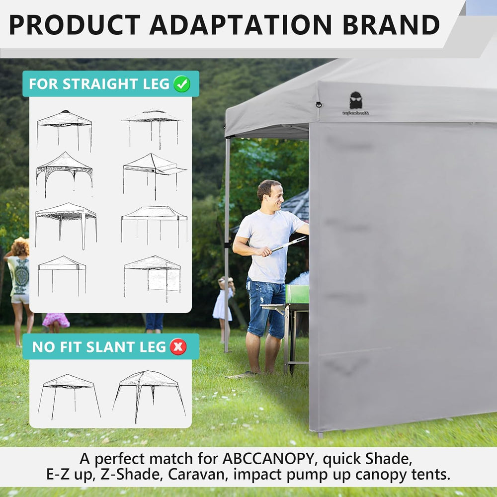 Sunshade Sidewall with Storage Net Bag for 10x10 Pop Up Canopy, Instant Water...
