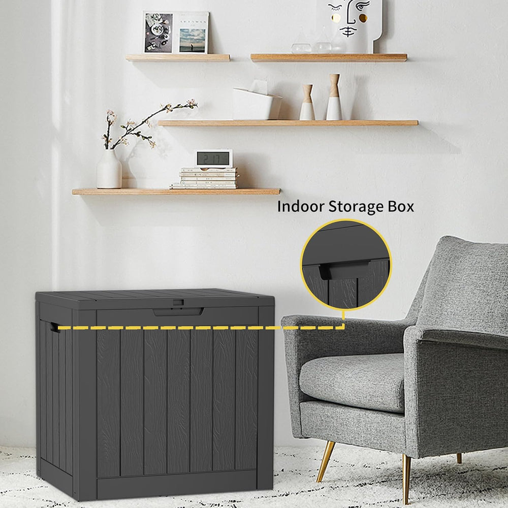 36 Gallon Outdoor Deck Box, Lockable Waterproof Outdoor Storage Boxes For Gar...