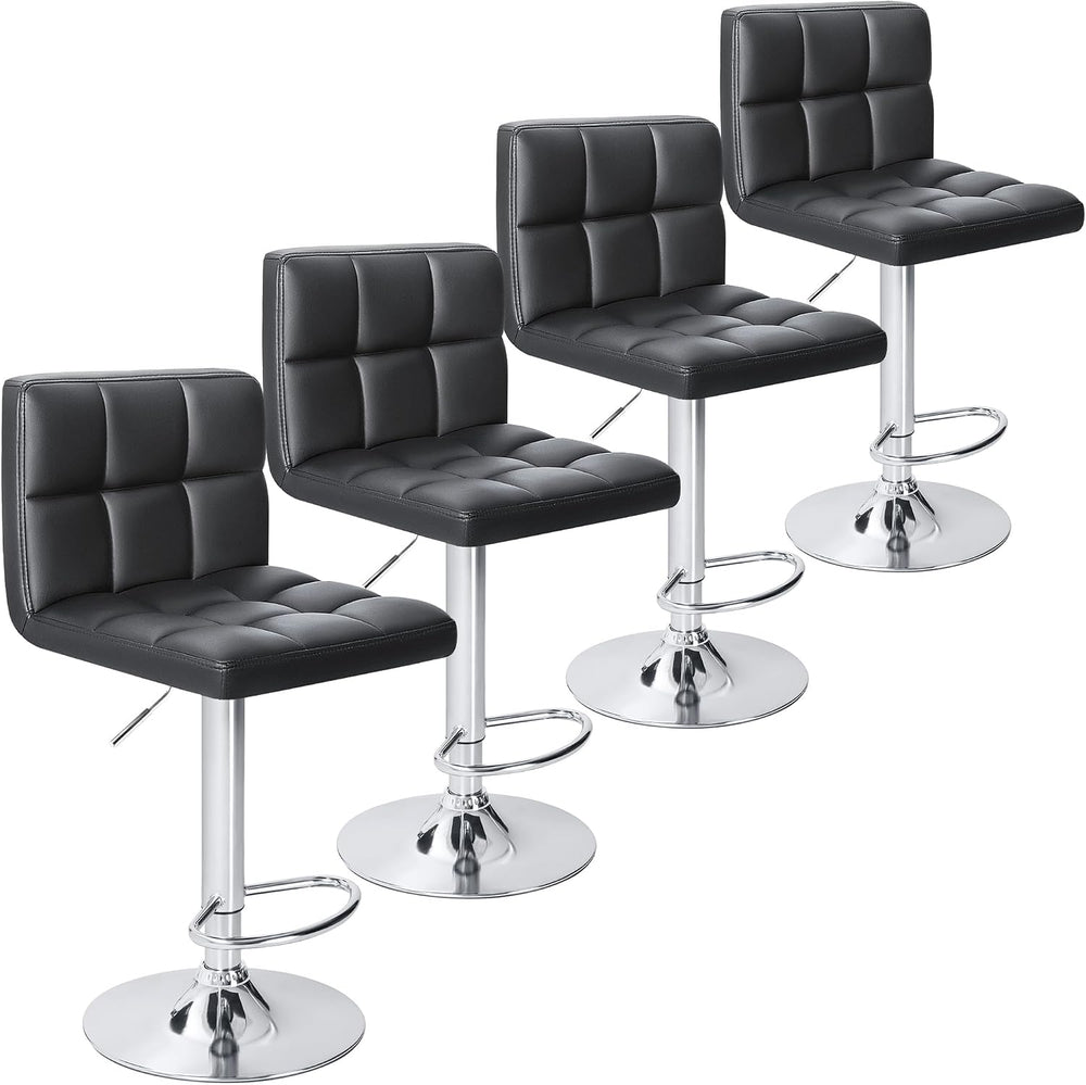 Homall Bar Stools Set of 4, Modern PU Leather Adjustable Swivel Barstools wit...