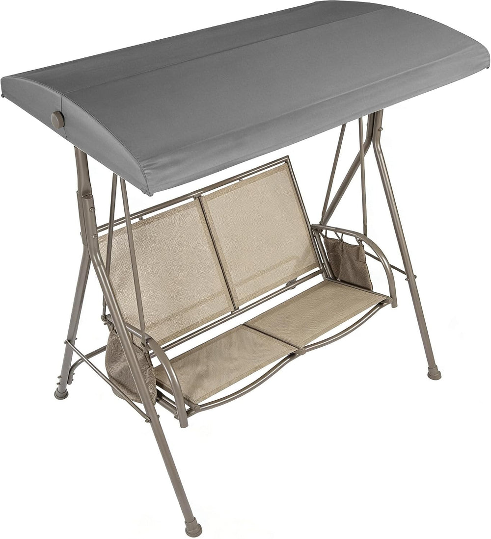 2 Person Replacement Swing Cover Canopy, Swing Top Only(Gray)