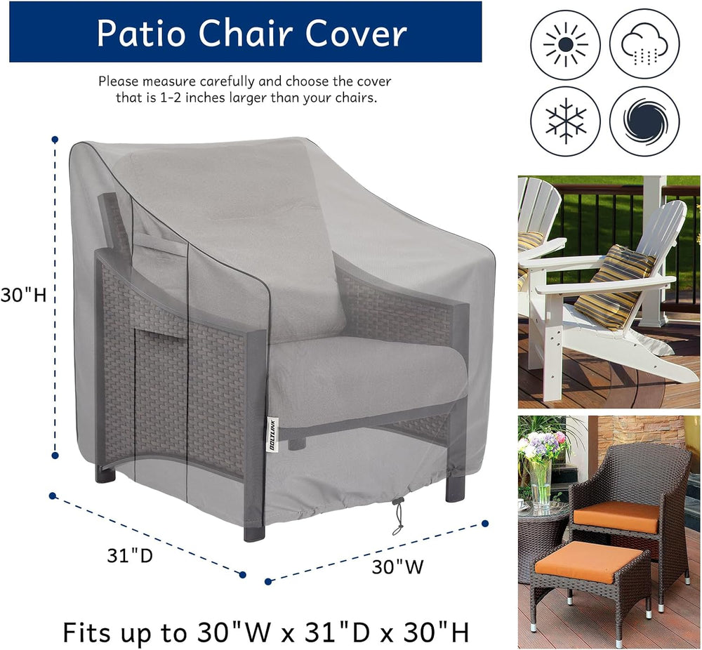 Heavy Duty Patio Chair Cover, 30x31x30 in, 2 Pack