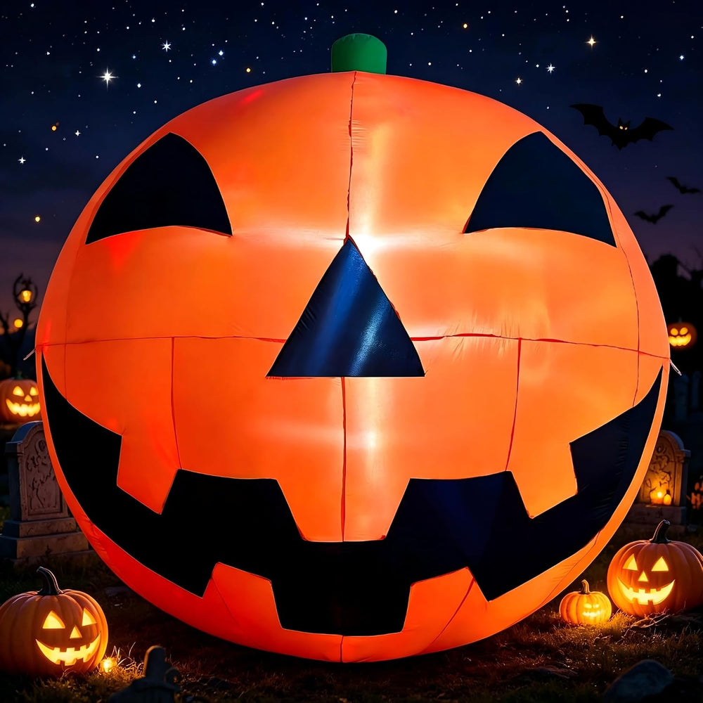 10.2 FT Halloween Giant Inflatable Pumpkin, Blow Up LED Light Pumpkin Hallowe...