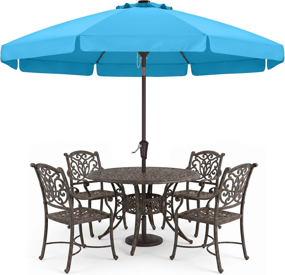 ABCCANOPY 9FT Scalloped Patio Umbrella Table Market Umbrella, Turquoise