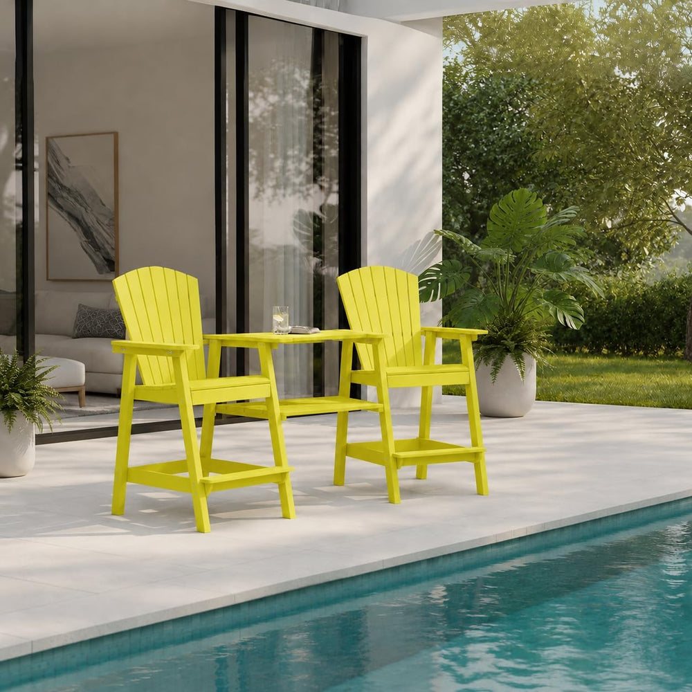 Tall Adirondack Chairs Set of 2,Yellow