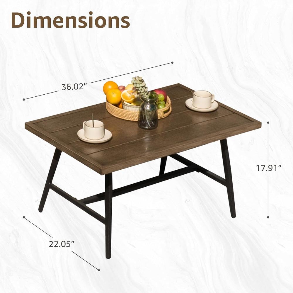 NATURAL EXPRESSIONS Outdoor Patio Coffee Table, Woodgrain Texture Tabletop