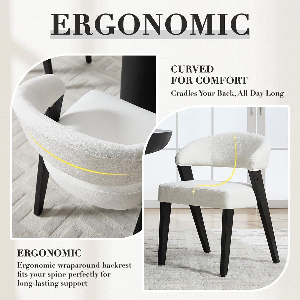 CIMOTA Mid Century Modern Dining Chairs with Arms Set of 6, Upholstered Kitch...