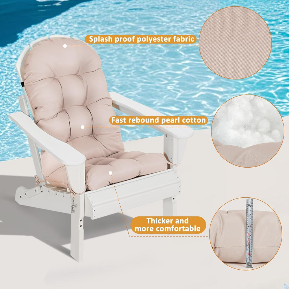 nalone 2 Pack Adirondack Cushion Rocking Chair Cushions High Back Adirondack ...