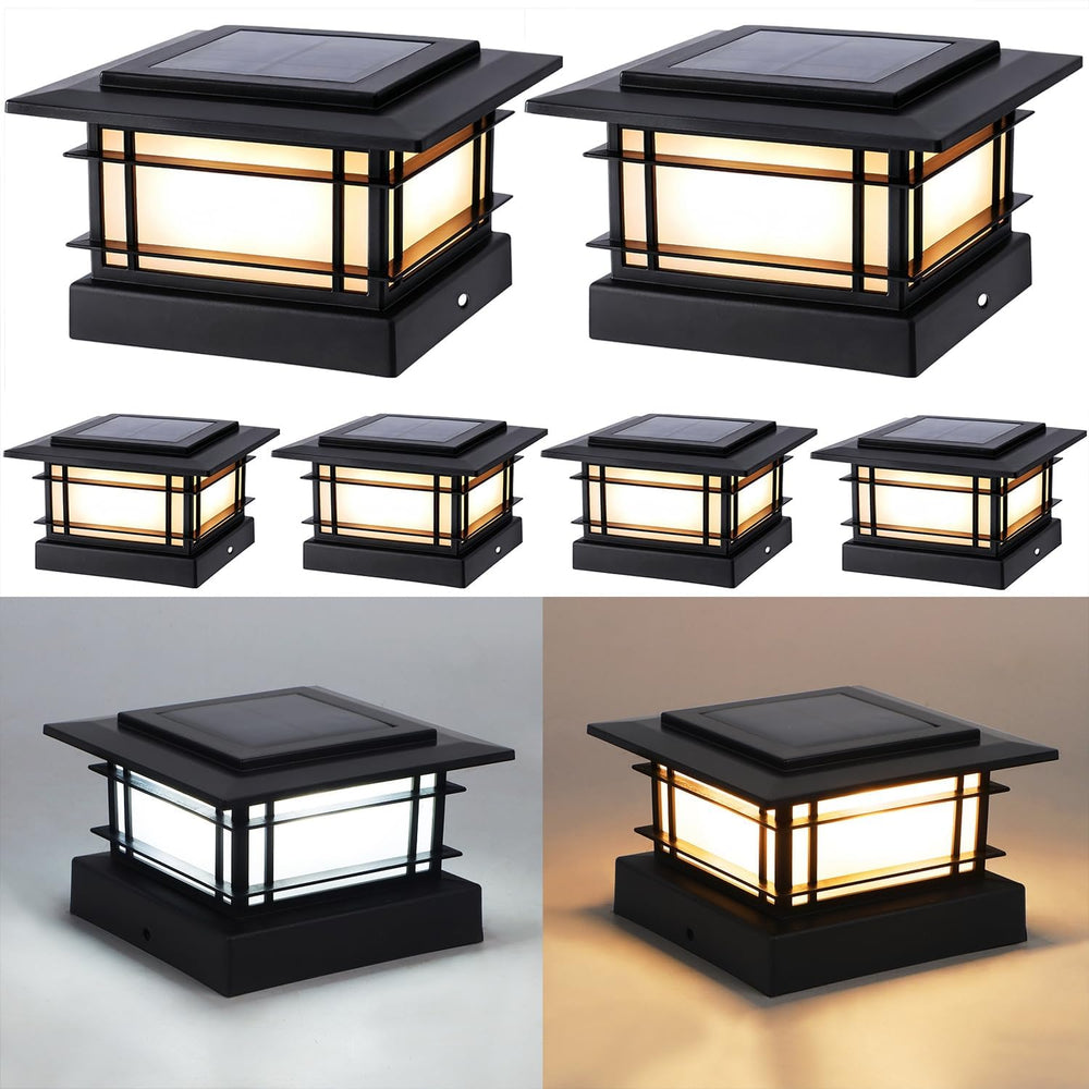 Dynaming 4x4 Solar Post Cap Lights Outdoor with 2 Color Modes, 6 Pack Upgrade...