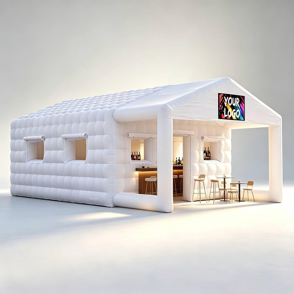 27×16×12Ft White Inflatable Nightclub, Blow up Party Tent with Blower