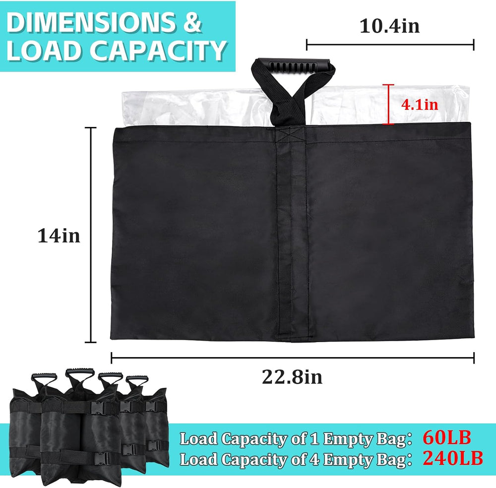 Extra Large 240LBS Sand Bags for Canopy Wide Legs with Inner Plastic Bag