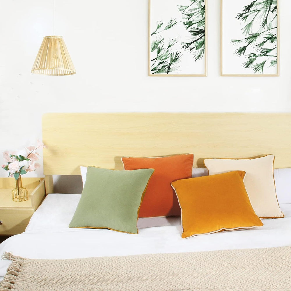 8-Colors Velvet Throw Pillow Covers 18x18 Inch Set of 4 Decorative Velour Pil...