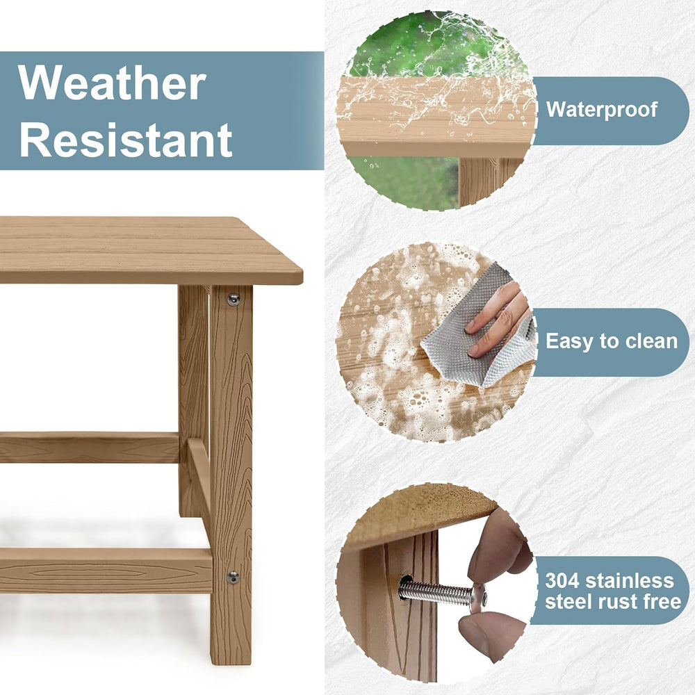 Meluvici Outdoor Side Table, HDPS Single Adirondack Side Table Weather Resist...