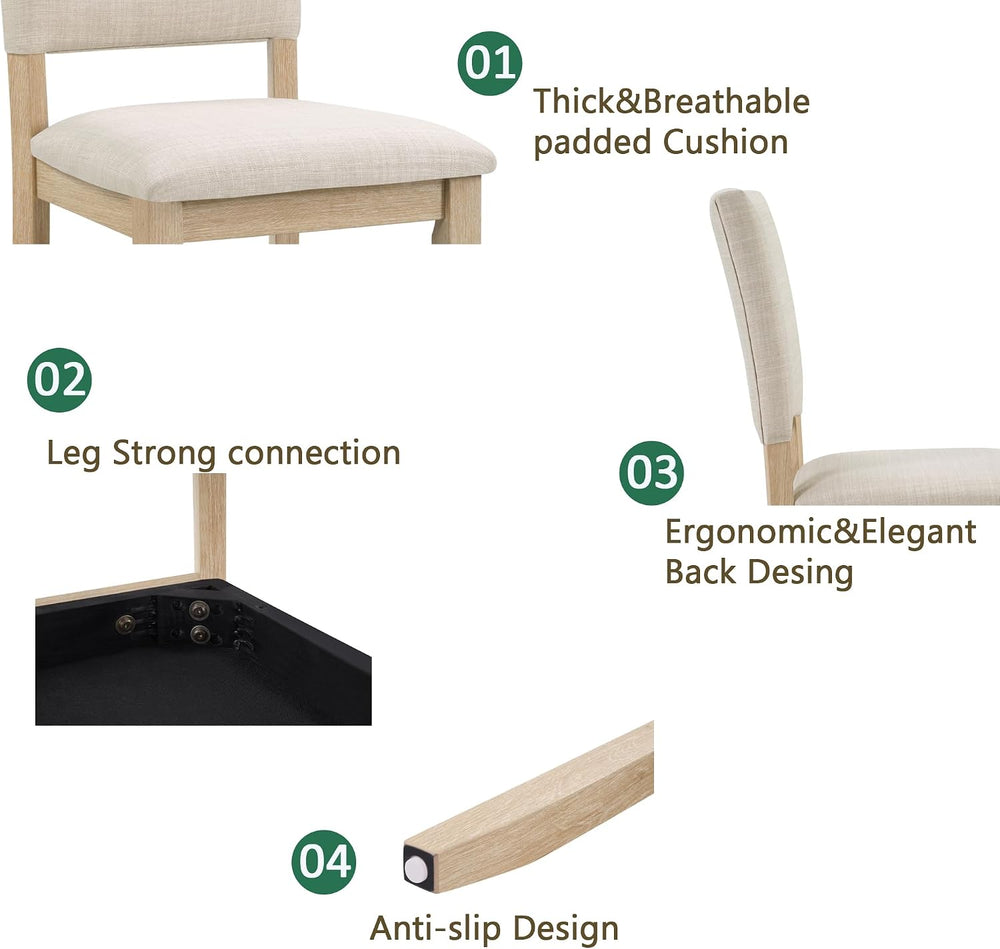 Harper & Bright Designs 6-Piece Dining Set with Bench & 4 Upholstered...