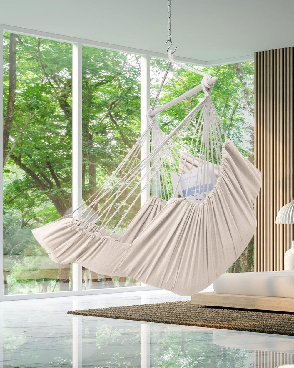 ADVOKAIR Hanging Hammock Chair Large Swing Chair with Foot Rest and Hardware,...