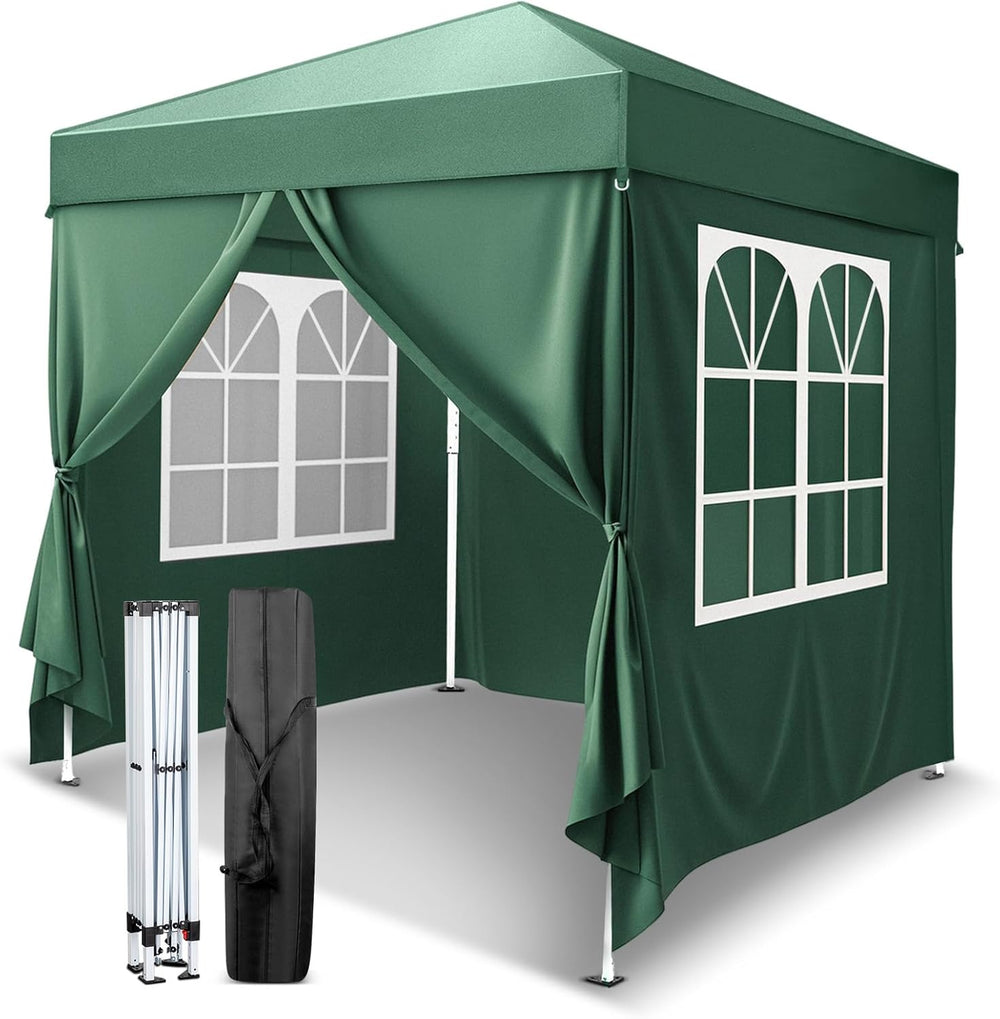 VINGLI 6.5x6.5 Pop Up Canopy Tent with Sidewalls, Outdoor Gazebo Canopy Tent,...