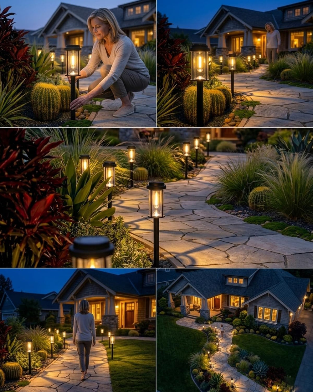 DERAYSION Solar Lights Outdoor, 8 Pack Upgraded Solar Pathway Lights, LED Sol...