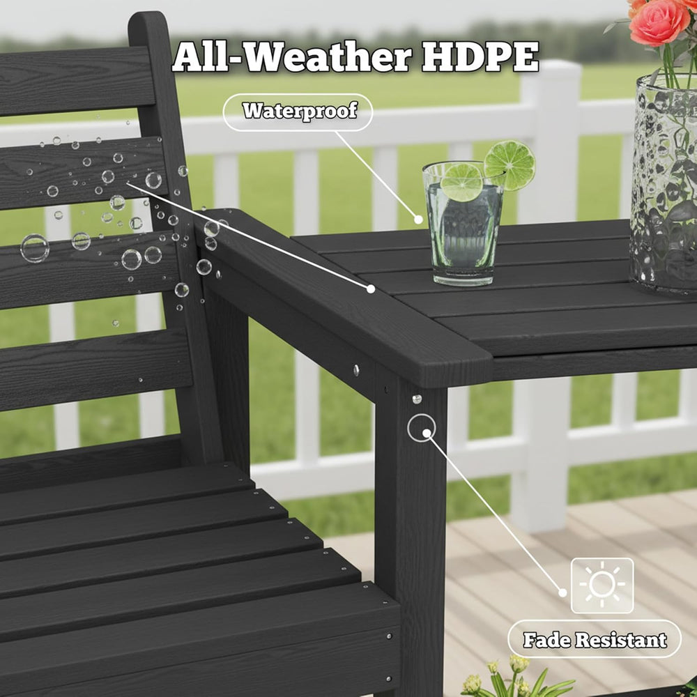 GLANC Tall Adirondack Chairs Set of 2, All Weather HDPE Bar Height Balcony Ad...