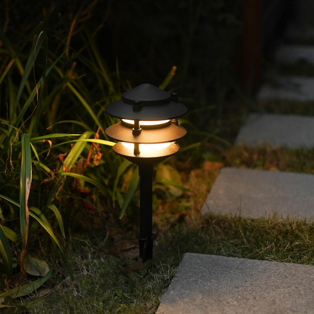 GOODSMANN Landscape Lighting 4PK Pathway Lights Low Voltage 2.2 Watt LED 12V ...