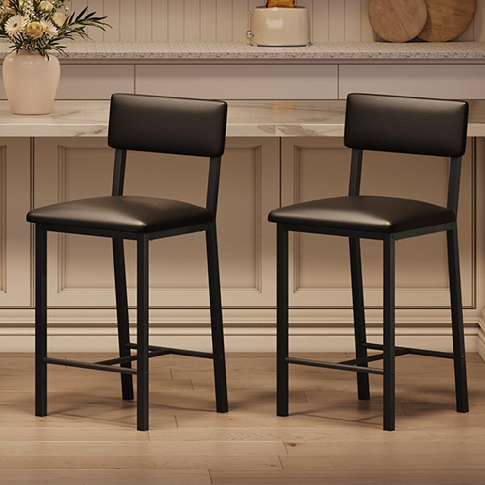 Garvee Bar Stools Set of 2, Kitchen Barstools Backrest and Footrest, Kitchen ...