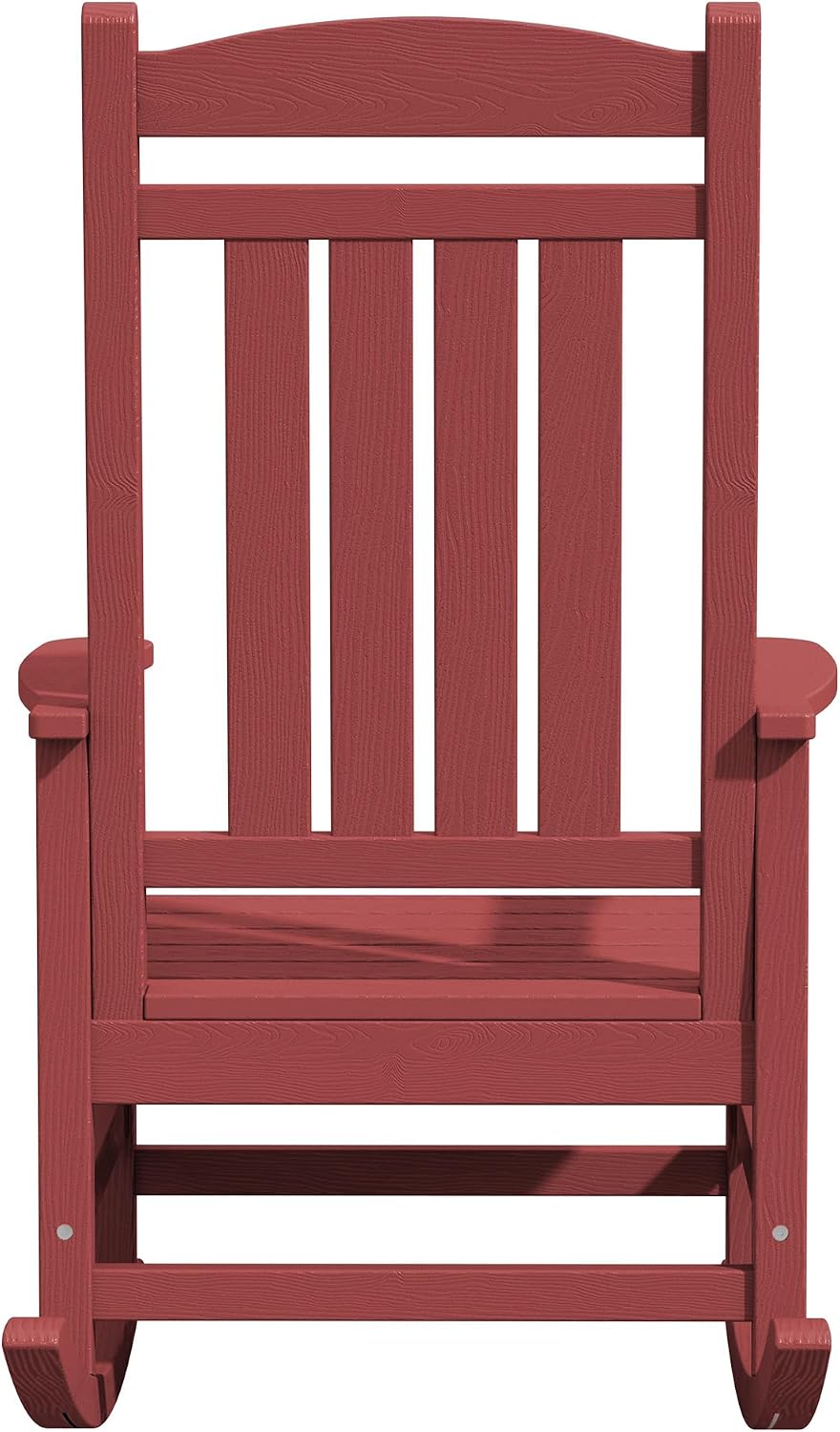 KINGYES Oversized Outdoor Rocking Chairs Set of 2, HDPE Porch Rockers, Red