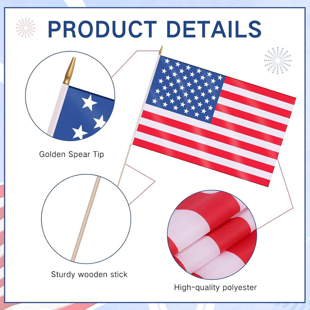 Newwiee Classroom American Flag for Schools 2 x 3ft, 8 Pcs