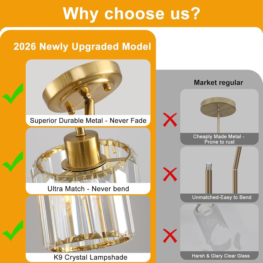 2 Pack Pendant Lights Kitchen Island, Modern Gold Pendant Light Fixtures, Min...