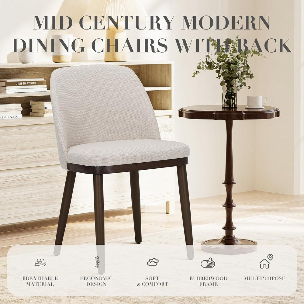 COLAMY Upholstered Dining Chairs Set of 6, Modern Kitchen Chairs with Back, F...