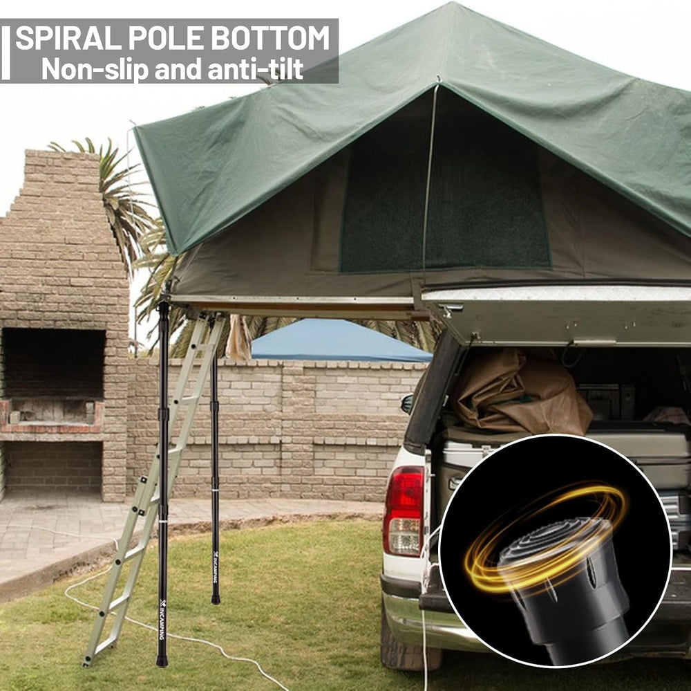 Adjustable Heavy Duty Tarp Poles 7.6FT,XINCAMPING Aluminum Tent Poles with Pr...