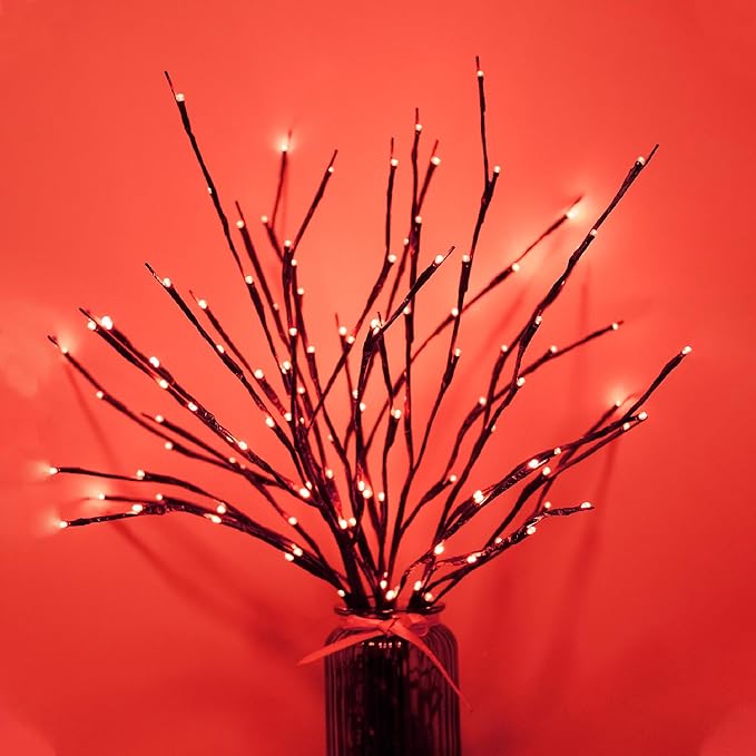 MENCH Branch Lights,6 Pcs Twig Light USB&Battery Powered 8 Flashing Modes...