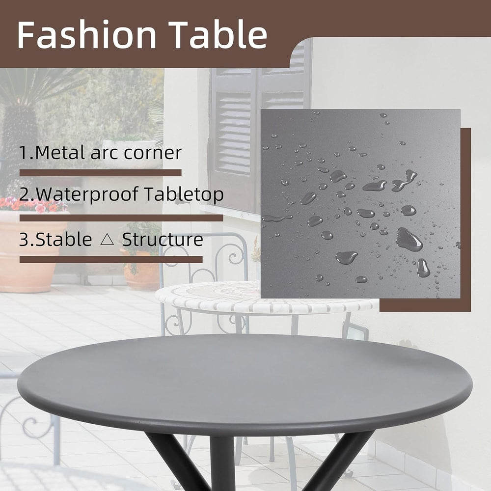 Shintenchi 3 Pieces Patio Bistro Sets, Outdoor Textilene Fabric Conversation ...