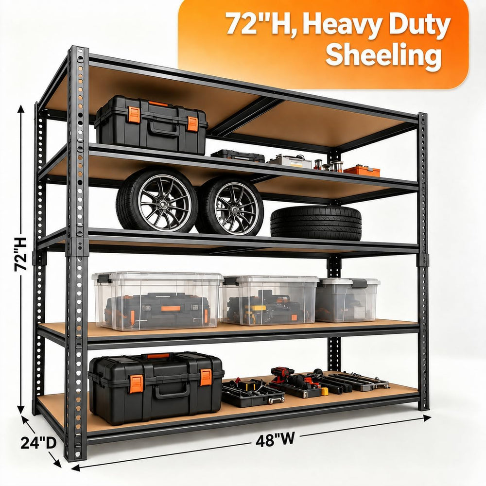 Garage Shelving，5-Tier Adjustable Storage Shelves,3080LBS Capacity Heavy Duty...