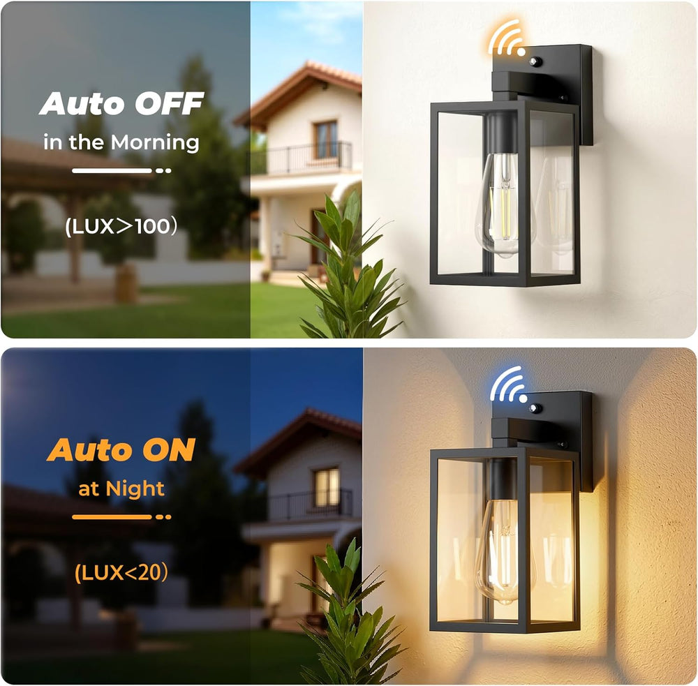 FOLKSMATE 2 Pack Dusk to Dawn Outdoor Wall Light Fixtures, Hardwired Anti‑Rus...