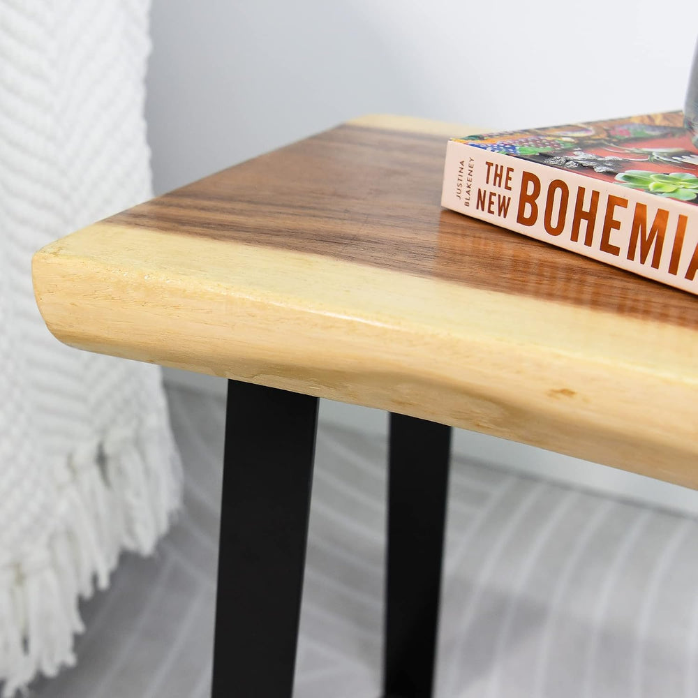 Natural Wood Bench 20"x13"x18"H Rectangle Solid Wooden Entrywa...