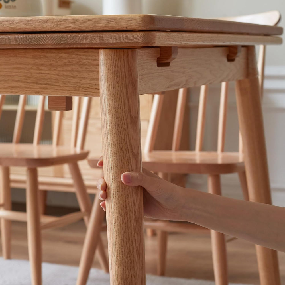 49.21’’-76.77’’ Extendable Dining Room Table for 6-10 Person, 100% Solid Wood...