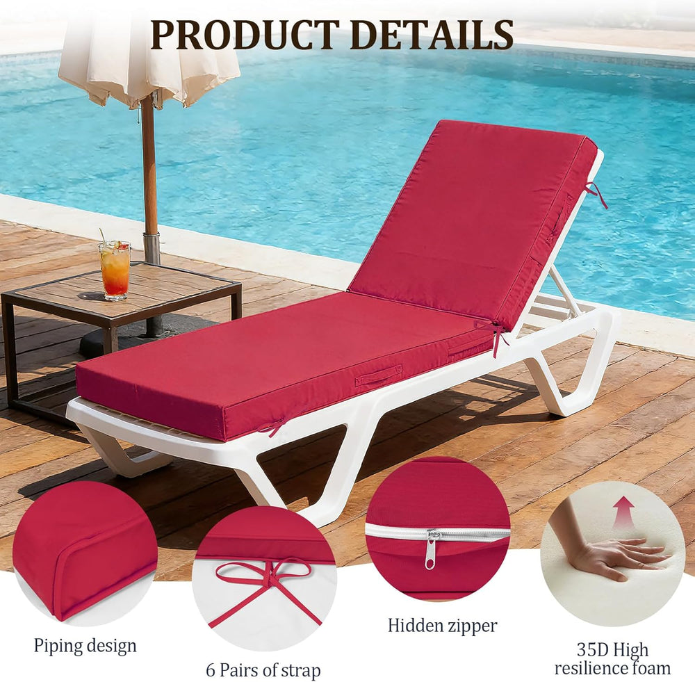72x21x4in Lounge Cushions for Outdoor Furniture,Outdoor Lounge Chair Cushions...
