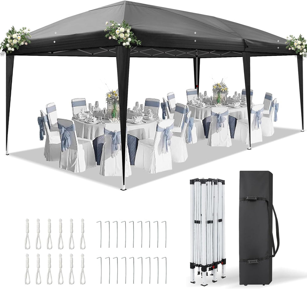 VINGLI 10x20 Pop Up Canopy Tent, Outdoor Tent Canopies Foldable Portable Cano...