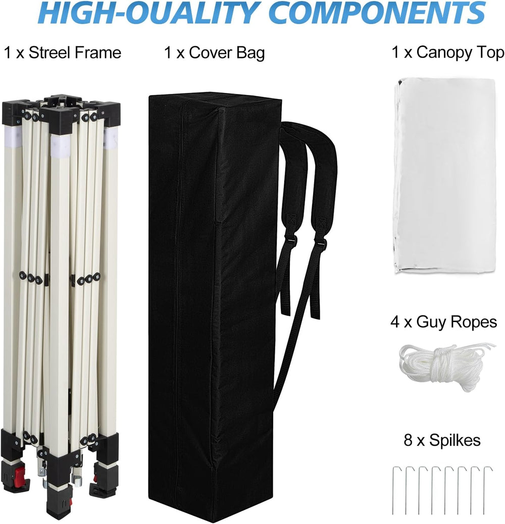 WEIZE 10x10 Slant Legs Pop Up Canopy Tent, 1-Button Push Setup Canopy Tent, A...