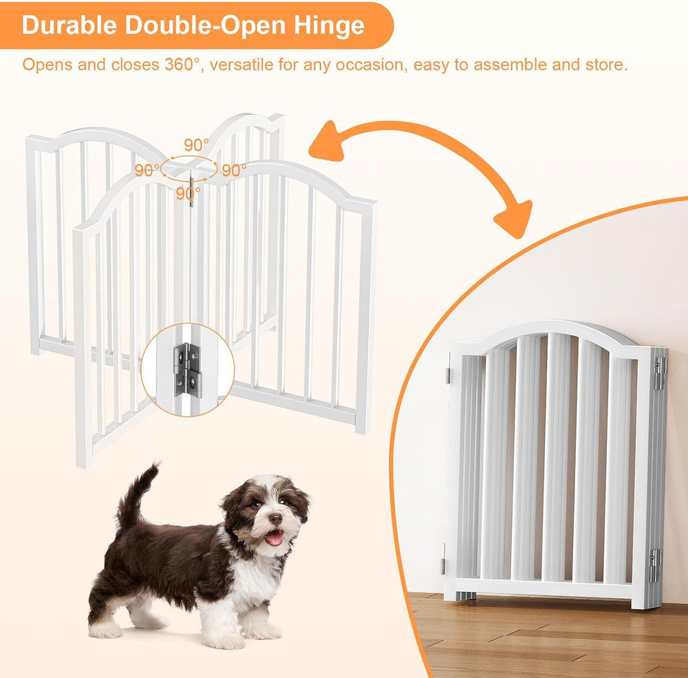 Snughome Short Dog Gate Indoor, 16" High Freestanding Small Dog Door Gat...