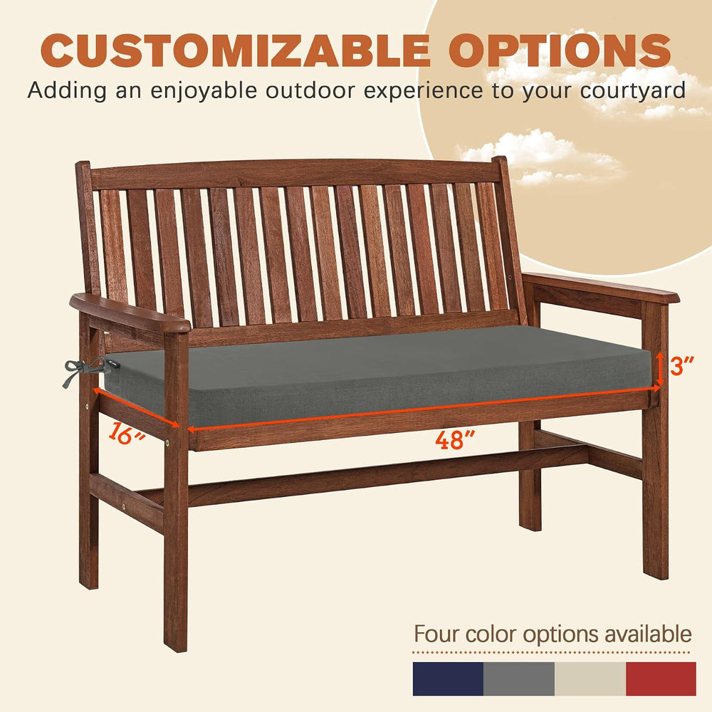 Favoyard Outdoor Bench Cushion Grey 48 x 16 inch