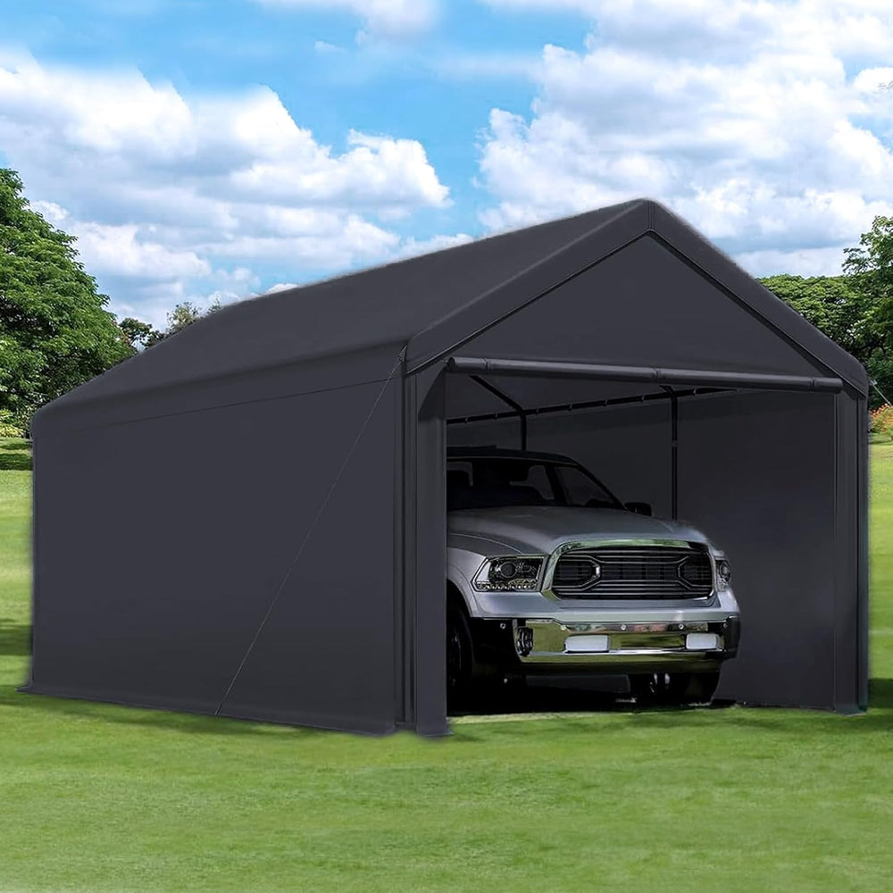Caravan Canopy Domain 10 x 20 Ft Car Tent Sidewalls for Carport, Black
