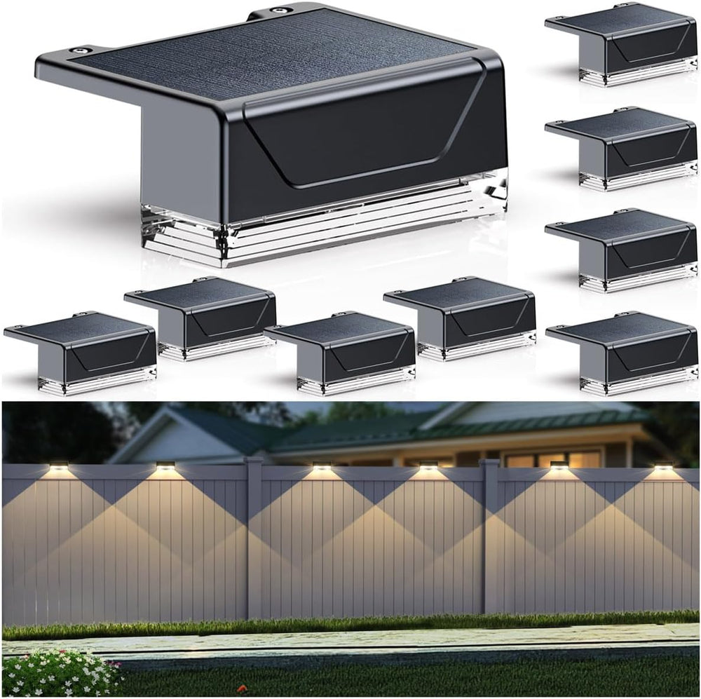 Solar Fence Lights Outdoor，3000/4000/6000K 3 Mode Fence Light Solar Powered