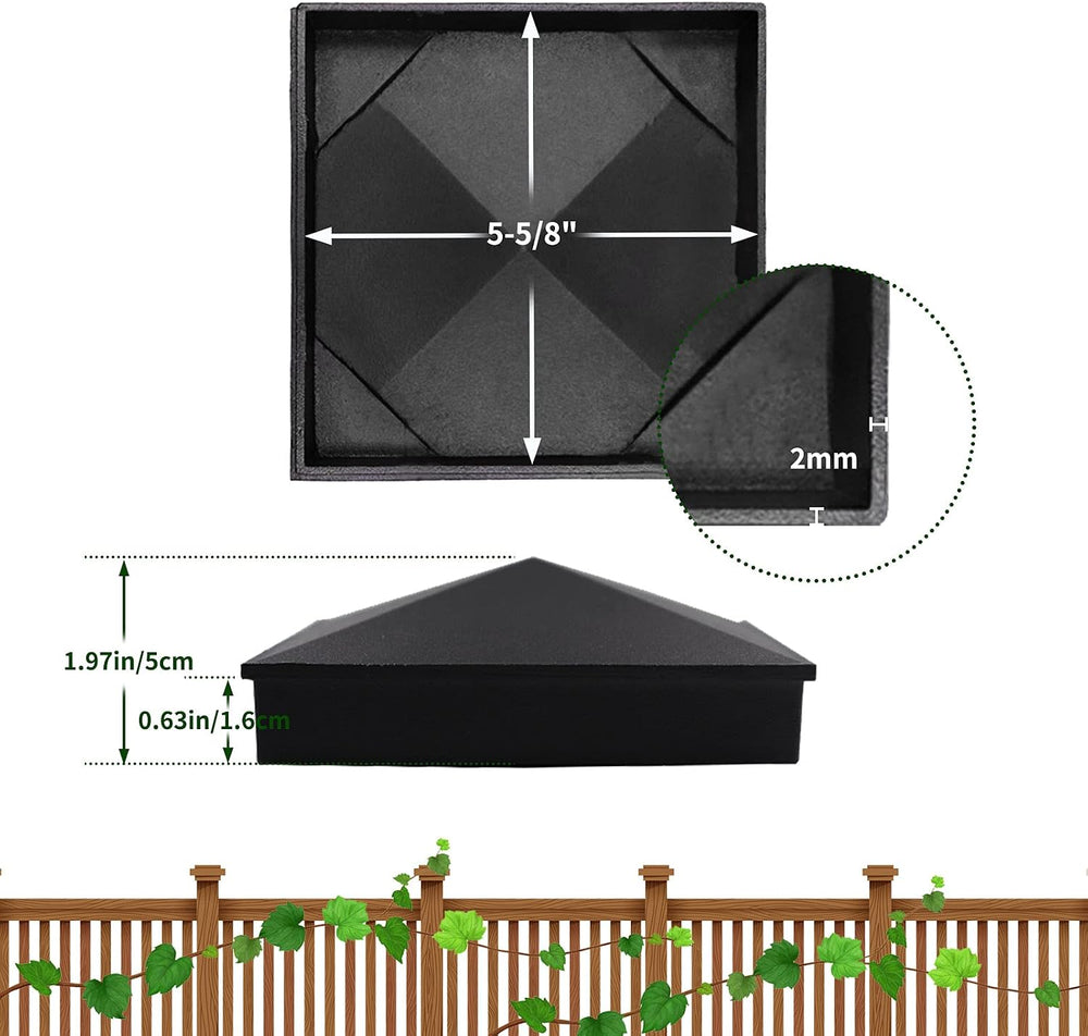 6x6 Heavy Duty Aluminum Post Caps Cover, Actual 5.5" x 5.5" Wood Post